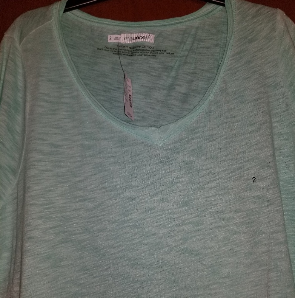 Maurices Light teal tee with tags